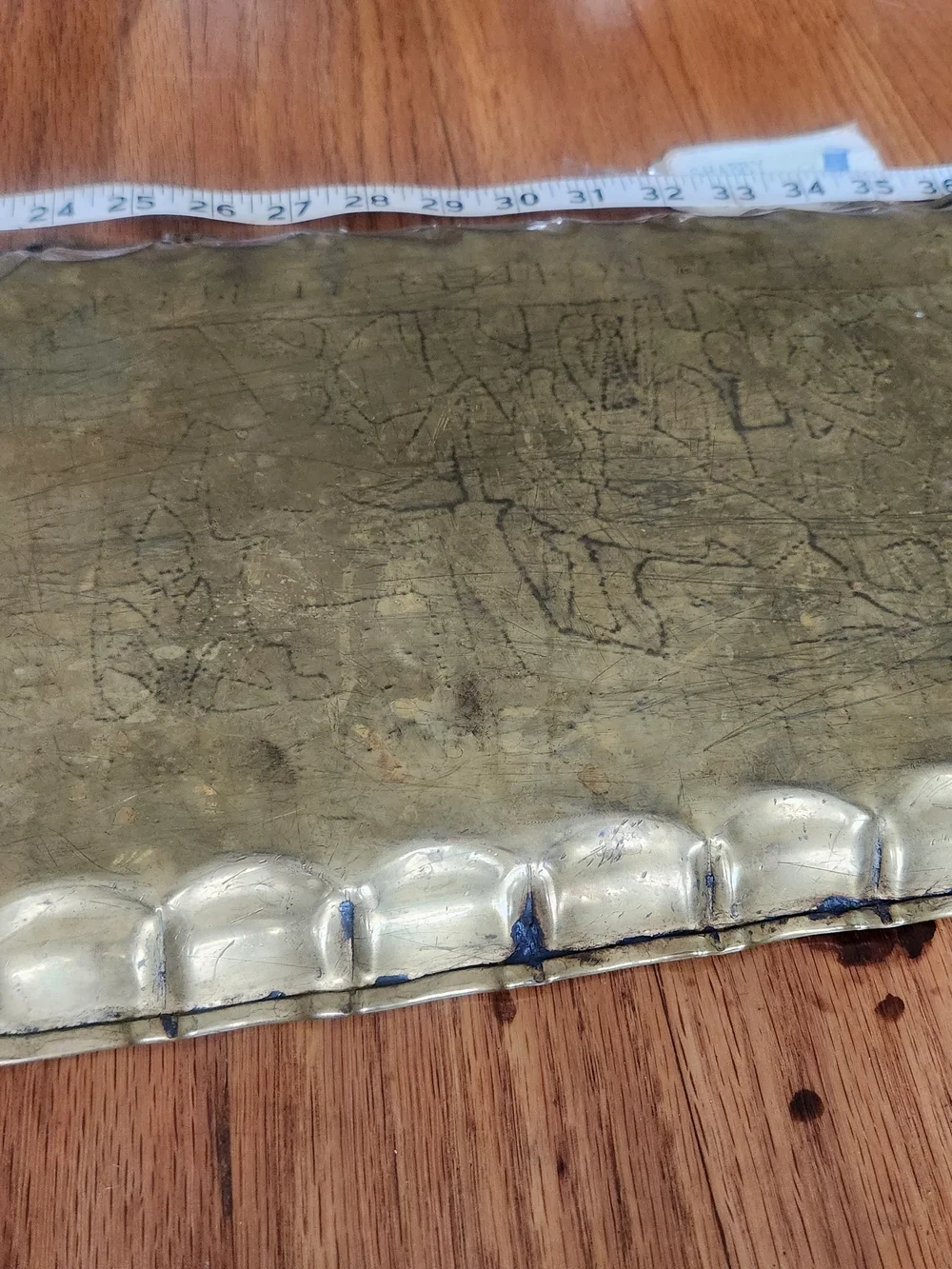 Antique-Style Brass Egyptian Trays - Set Of Two